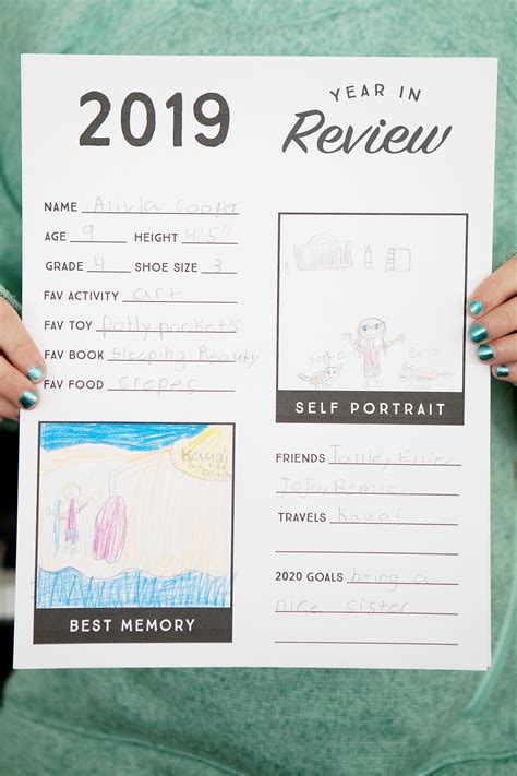 year  review printable  kids