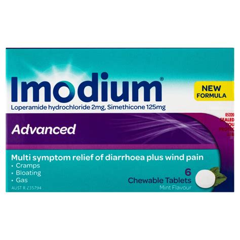 buy imodium advanced relief loperamide simethicone tablets pack    emedical
