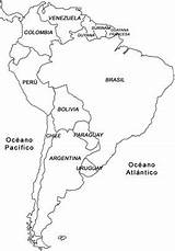 Sudamerica Sudamérica Pacifico Bolivia Colombia Mapas Oceano Venezuela Latina sketch template