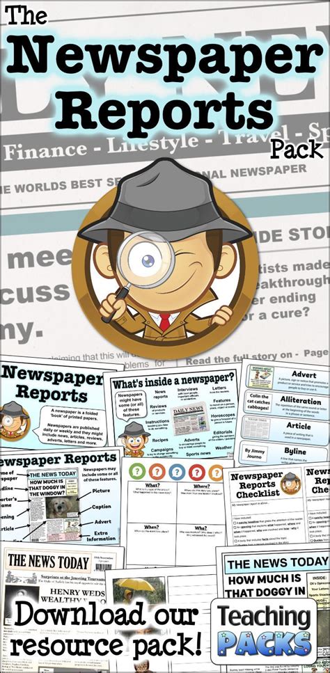 newspaper reports teaching pack report writing student newspaper