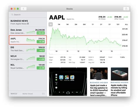 apples stocks app  mac