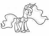 Luna Pony Getdrawings Celestia Mlp Getcolorings Alifiah sketch template