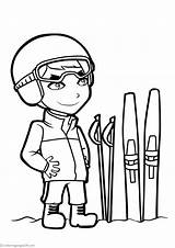 Skifahren Hiihto Skiing Ausmalbild Varityskuvia Tulosta sketch template