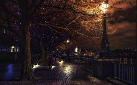 landscape urban lantern london england river trees