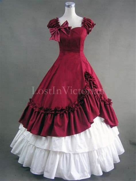 19th Century Victorian Civil War Period Dress Ball Gown