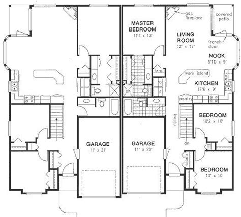 ranch duplex floor plans ranch multi family plan  ranch duplex house plans duplex