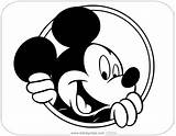 Mickey Mouse Peeking Coloring Pages Disneyclips Misc Circle Through sketch template