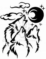 Wolf Wolves Howling Drawings Drawing Tribal Outline Tattoo Moon Trio Silhouette Lobo Deviantart Pack Stencil Cool Designs Tier Getdrawings Explore sketch template