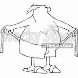 Chubby Outline Coloring Royalty Illustration His Measuring Waist Around Man Clip Djart Vector Clipart Dennis Cox Fat Body Wackystock Rf sketch template