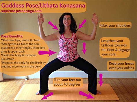 goddess poseutkata konasana wwwsupreme peace yogacom poses yoga