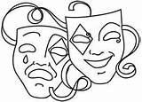 Mask Masks Comedy Tragedy Drawing Drama Theater Theatre Drawings Clip Clipart Teatro Urbanthreads Para Tattoo Greek Explore Template Urban Threads sketch template