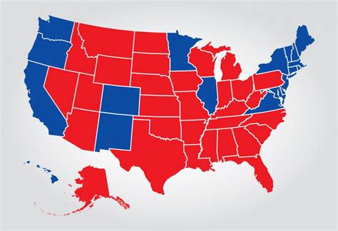 hemos pintado de azul y rojo el mapa de estados unidos sin ningún tipo