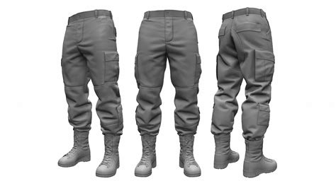 Artstation Army Combat Uniform Acu Pants High Poly 3d Model Ztl