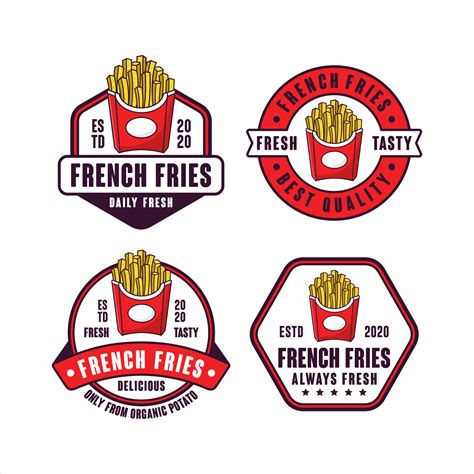 french fries badge design logo collection  vector art  vecteezy