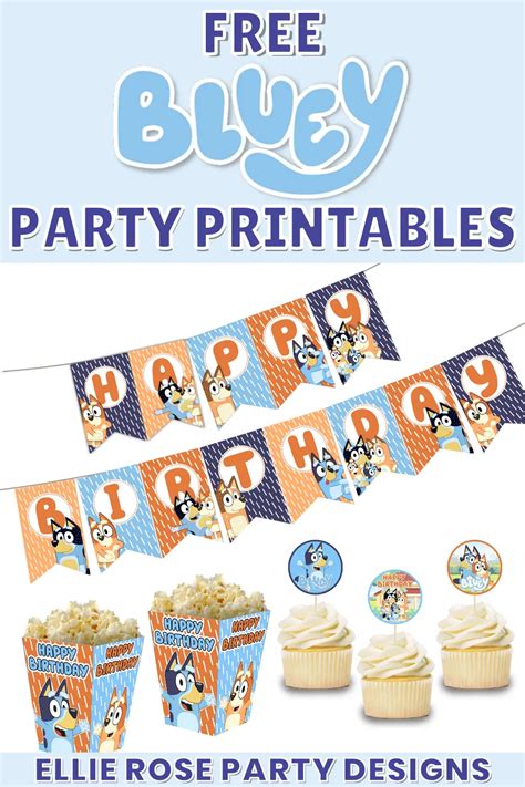 bluey party printable ideas ellierosepartydesignscom