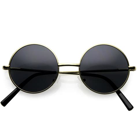 vintage inspired small round thin metal frame retro lennon sunglasses