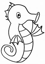 Coloring Sea Horse Pages Seahorse sketch template