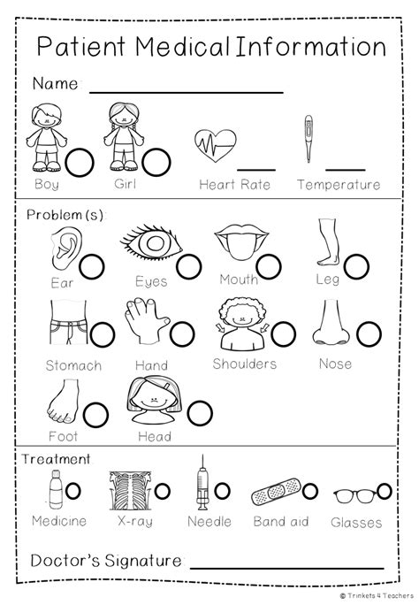 play printables pretend doctor forms