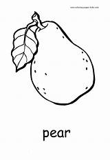 Pear Fruit Coloring Colouring Pages Food Fruits Color Printable Printables Kids Templates Nature Template Activity Print Sheets Activities Found sketch template