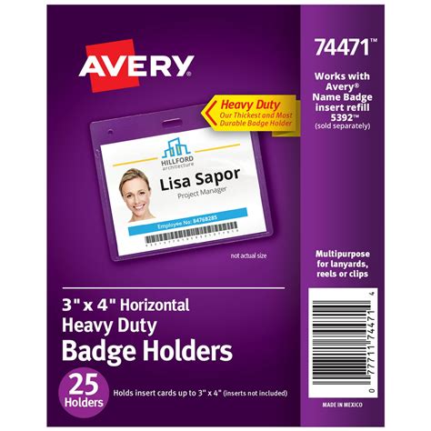avery pre punched vaccine card holder  landscape  id card