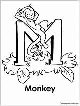 Coloring Monkey Pages Letter Valentine Color Getcolorings sketch template
