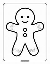 Gingerbread Man Coloring Printable Simple Whatsapp Tweet Email sketch template
