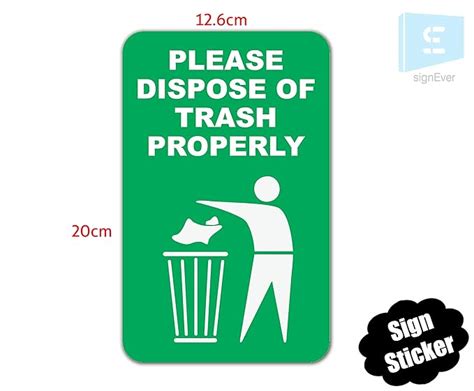 sign   dispose  trash sign sticker  dustbin signage