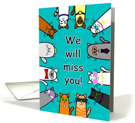 We Will Miss You Card With Funny Cats Card 1451530