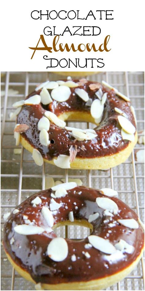 chocolate glazed almond donuts yummy food dessert