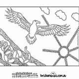 Aboriginal Goanna Eagle Indigenous Dot Metis Brisbane Sheets Qn Brisbanekids Designlooter sketch template