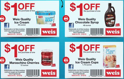 weis exclusive coupons save  ice cream ice cream cups