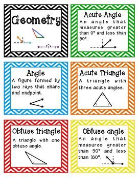 grade math vocabulary flash cardsstudy cards  waytools tpt