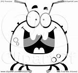 Tick Chubby Grinning Clipart Cartoon Coloring Outlined Vector Cory Thoman Royalty sketch template