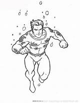 Aquaman Coloring Superheroes Pages Printable Coloriage Drawing Kb sketch template