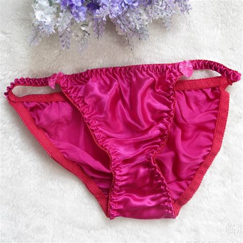 wisstt 100 silk women s panties sexy thong underwear woman bikini sets