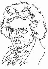 Beethoven Coloring Pages Outline Musical Color sketch template