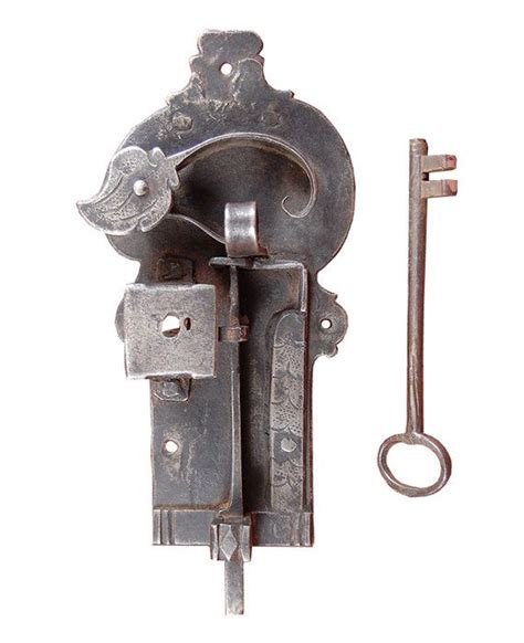 Gorgeous 18th Century Wrought Iron Door Latch And Key