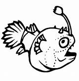 Fish Coloring Monster Pages Funny Drawing Outline Color Cute Luna Angler Getdrawings sketch template