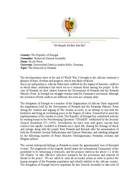 position paper senegal rwanda united nations