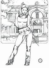 Buffy Summers Colouring sketch template