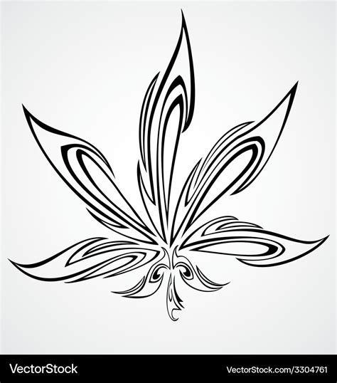 marijuana leaf tattoo design royalty  vector image