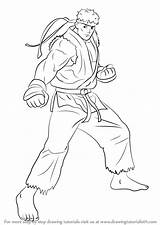 Fighter Street Ryu Draw Drawing Step Tutorials Coloring Drawings Pages Ken Tutorial Make Learn Game Drawingtutorials101 sketch template