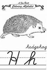 Coloring Alphabet Cursive Brett Jan Manuscript Hedgehog Pages Pdf Click Set Printable Traditional Janbrett sketch template