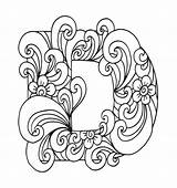 Letter Fancy Vector Decorative Coloring Object Illustration Illustrations Drawing Computer Textile Lace Sign Number Dress Stock sketch template