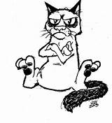 Cat Grumpy Cartoon Getdrawings Drawing sketch template