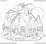 House Smoke Coloring Chimney Outline Rising Illustration Royalty Visekart Clip Vector Clipart sketch template