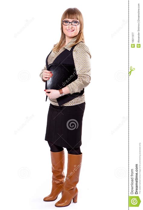 Business Woman With Glasses And Boots Stock Image Image