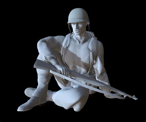 miniatures  soldier ww printable cgtrader