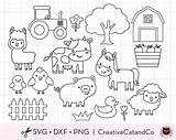 Farm Animals Svg Outline Coloring Dxf sketch template