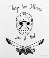 Jason Voorhees Mask sketch template